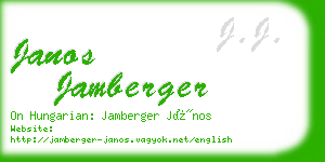 janos jamberger business card